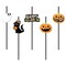 SKUSHOPS 25Pcs Halloween Party Striped Decorative Straws Disposable Drinking Straws Paper Straw Decor Happy Halloween Ghost